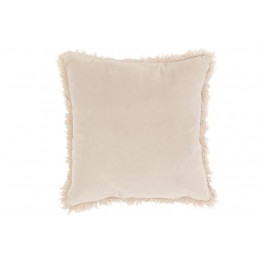 Kissen mit Fransenrand in Beige (45x45cm)