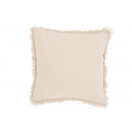 Kissen mit Fransenrand in Beige (45x45cm)