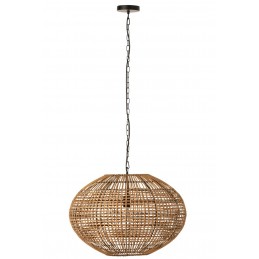 Ovale Hängelampe aus Rattan natur/beige/braun/schwarz (61x61x46cm)