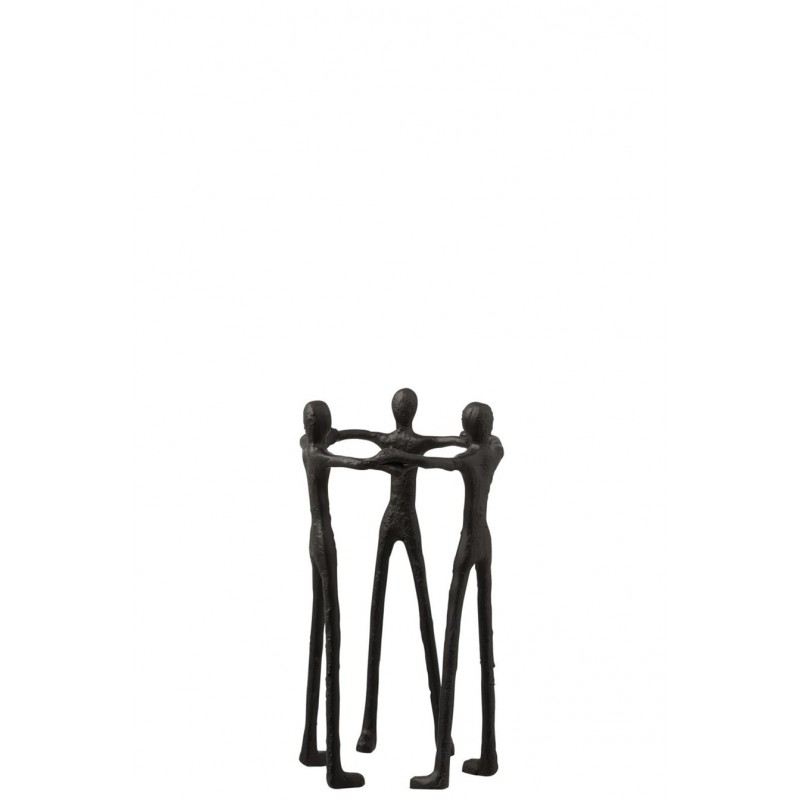 Abstrakte Dekofigur Personenkreis schwarz (20x20x36cm)