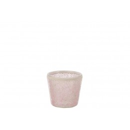 Mosaik Teelichhalter in rose (14x14x12cm)