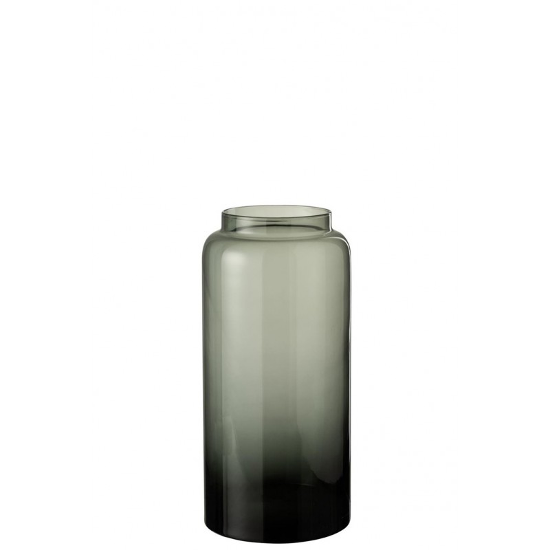Schöne Zeitlose Hohe Glasvase transparent/grau M (19x19x40cm)