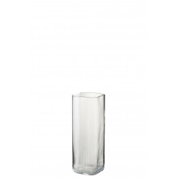 Schöne Zeitlose Hohe Glasvase transparent S (12x12x32cm)