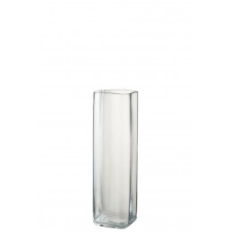 Schöne Zeitlose Hohe Glasvase transparent M (12x12x42cm)