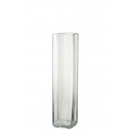 Schöne Zeitlose Hohe Glasvase transparent L (12x12x52cm)