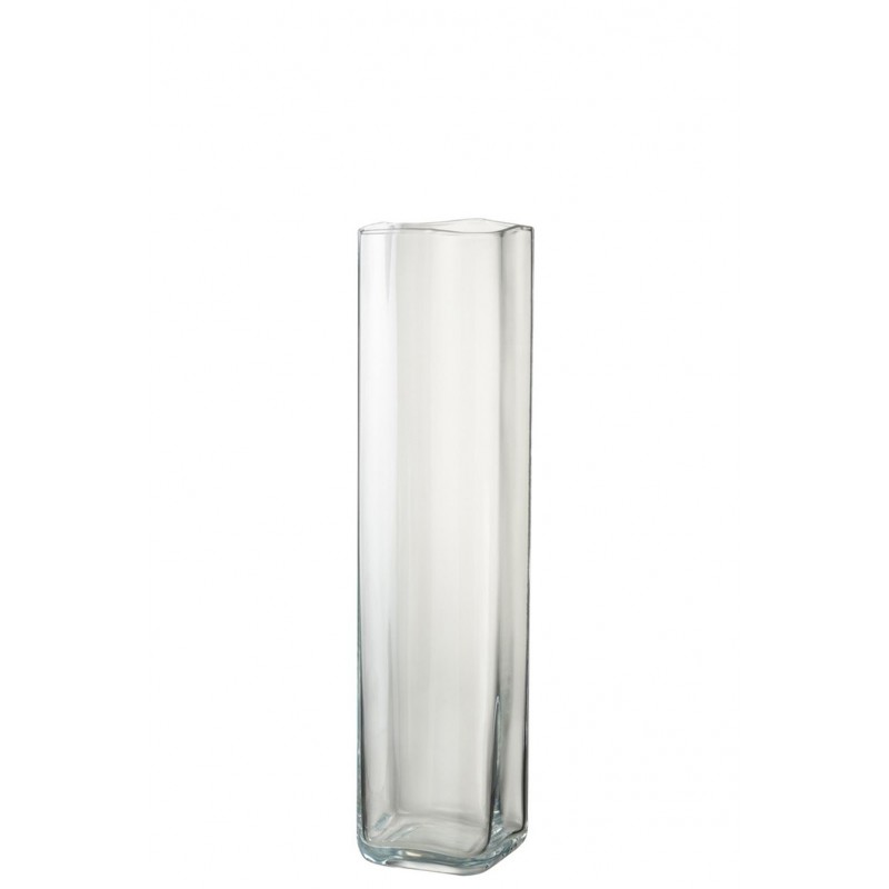 Schöne Zeitlose Hohe Glasvase transparent L (12x12x52cm)