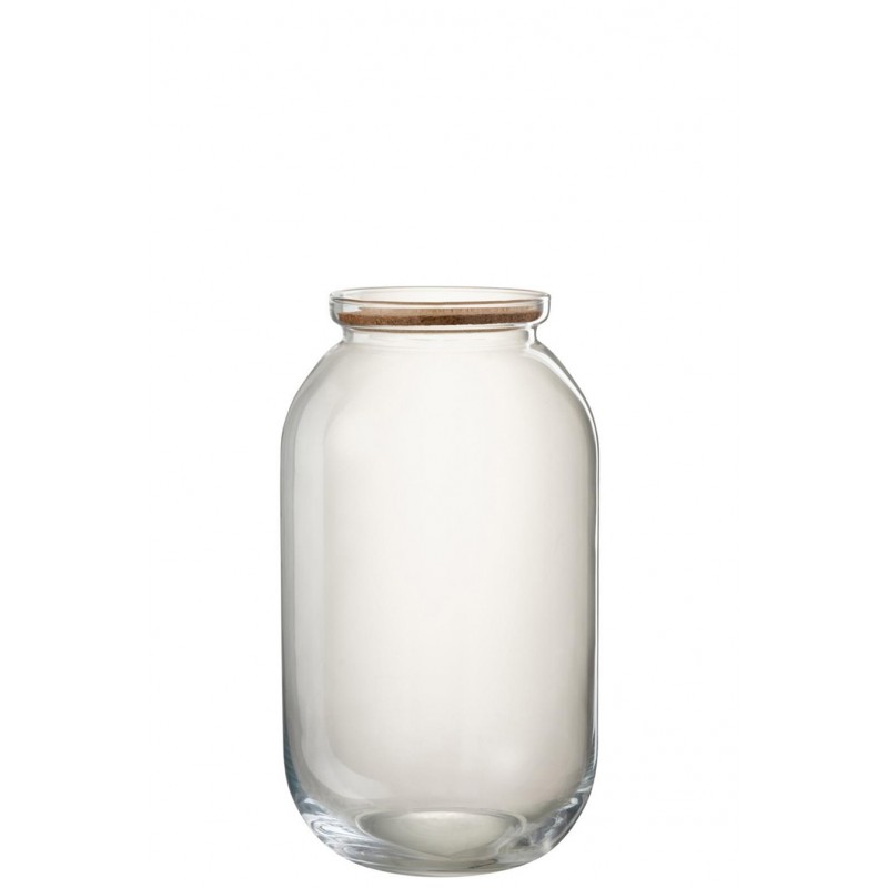 Nachhaltige Glasvorratsdose mit Korkendeckel transparent M (23x23x41cm)