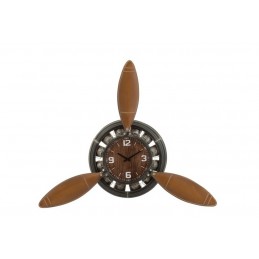 Wanduhr Propeller braun/schwarz (110x16x132cm)