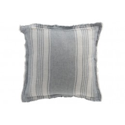 Kissen Streifen aus Baumwolle blau/grau/weiß (50x50cm)