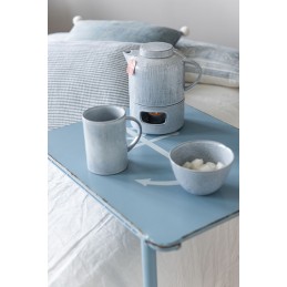 Kissen Streifen aus Baumwolle blau/grau/weiß (40x60cm)