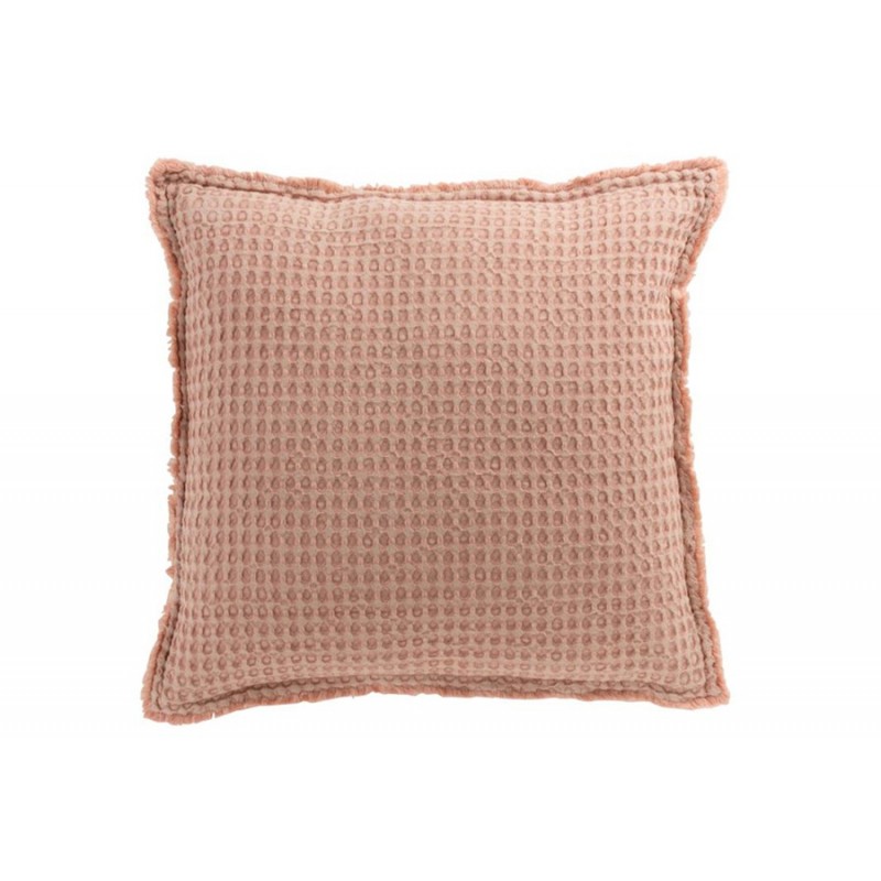 Kissen Waffelmuster aus Baumwolle rosa (50x50cm)