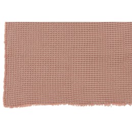 Plaid Decke Waffelmuster aus Baumwolle rosa (130x170cm)