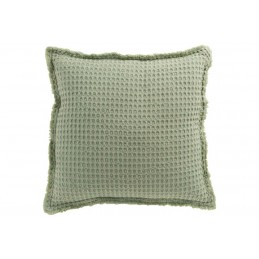 Kissen Waffelmuster aus Baumwolle hellgrün (50x50cm)