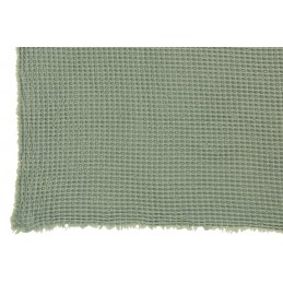 Plaid Decke Waffelmuster aus Baumwolle hellgrün (130x170cm)
