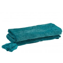 Plaid Decke Fayola aus Baumwolle blau/türkis (130x180cm)