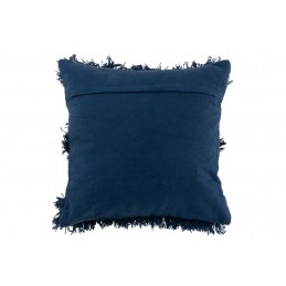 Kissen aus Baumwolle mit Fransen und Spiegel dunkelblau (45x45cm)