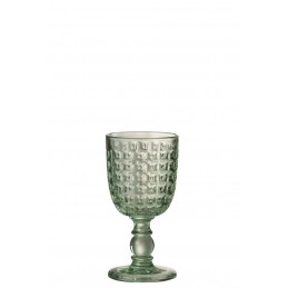 Hohes Trinkglas Weinglas Relief grün transparent M (8