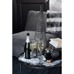 Sektglas Champagnerglas silber (5x8x25cm)