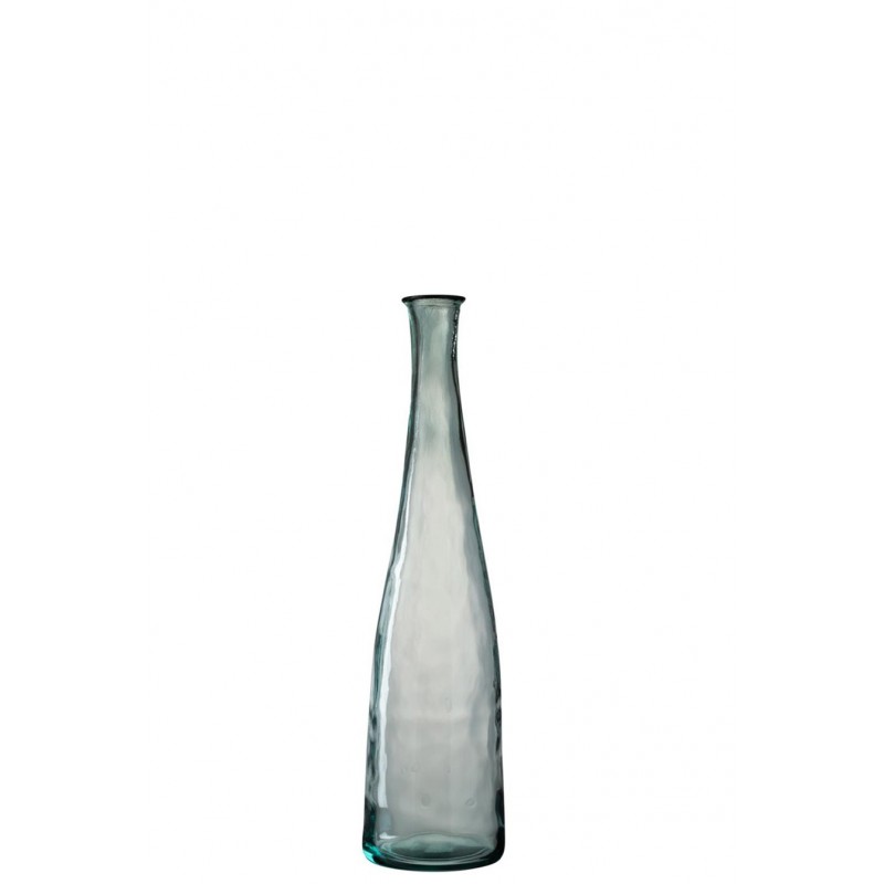 Elegante hohe Glasvase blau transparent S (18x18x80cm)