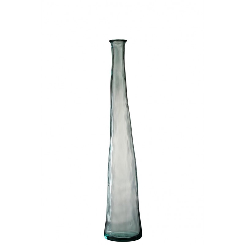 Elegante hohe Glasvase blau transparent M (18x18x100cm)
