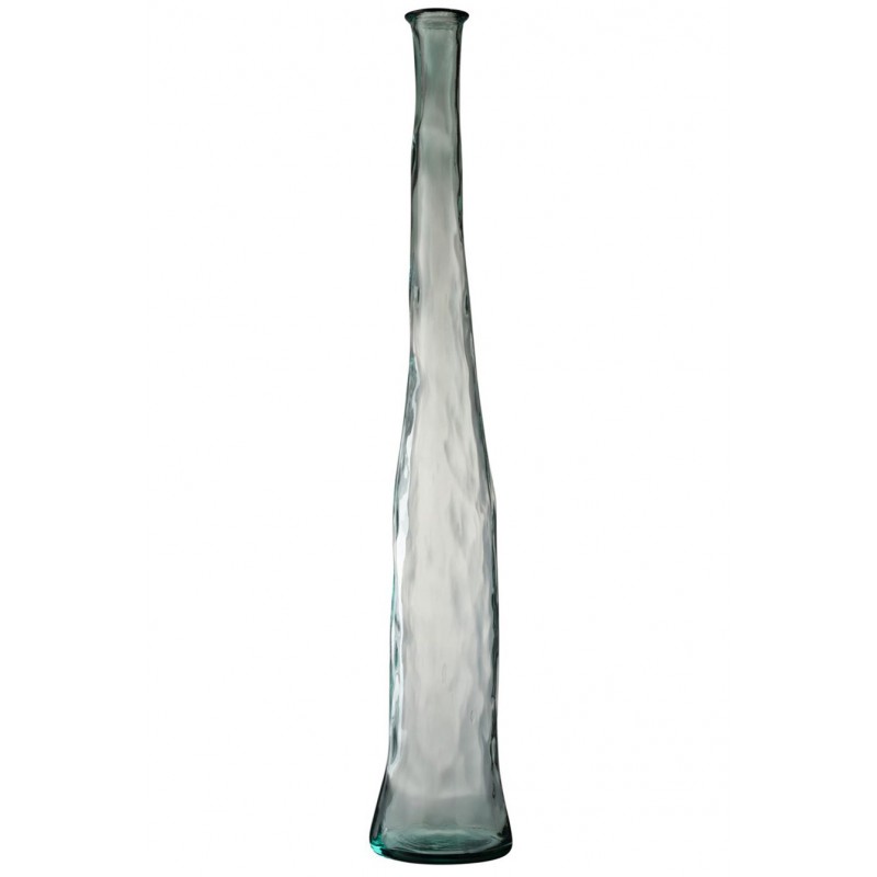Elegante hohe Glasvase blau transparent L (18x18x120cm)