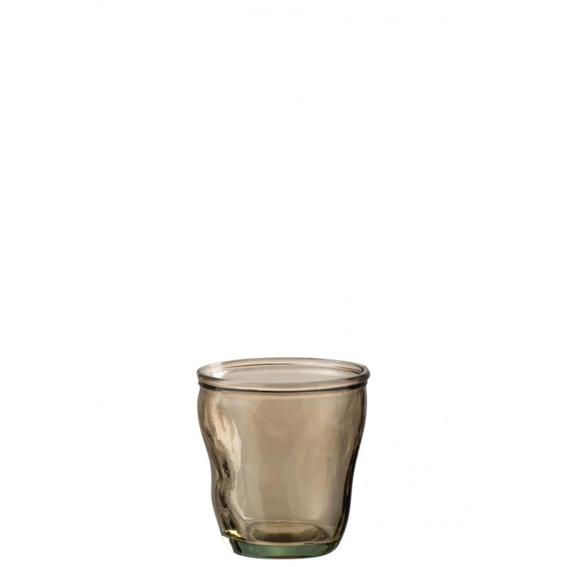 Trinkglas hellbraun/beige transparent (9x9x9cm)