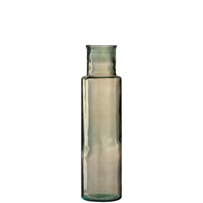 Elegante hohe Glasvase hellbraun/beige transparent L (15x15x55cm)