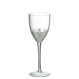 Weißweinglas mit silber Akzenten transparent (7
