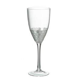 Rotweinglas mit silber Akzenten transparent (8x8x23