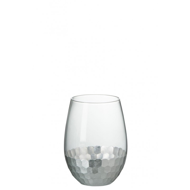 Trinkglas mit silber Akzenten transparent (9