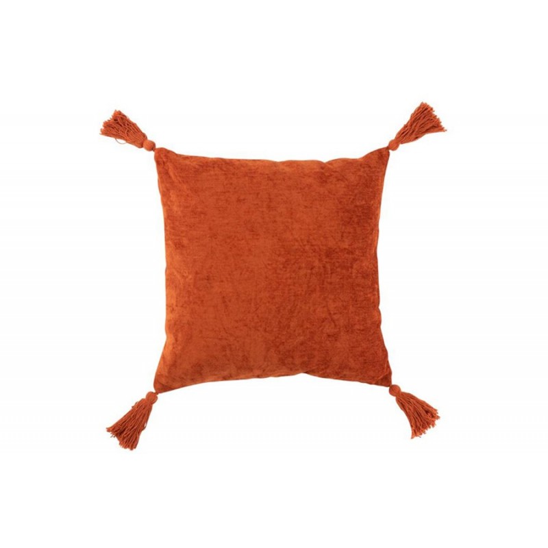 Kissen mit Quasten PomPoms orange (45x45cm)