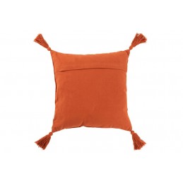Kissen mit Quasten PomPoms orange (45x45cm)