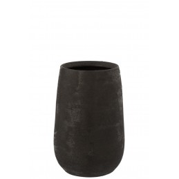 Elegante Vase Keramik schwarz M (19x19x31cm)
