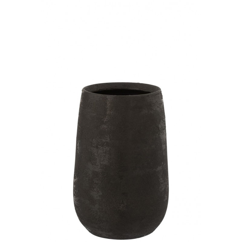 Elegante Vase Keramik schwarz M (19x19x31cm)