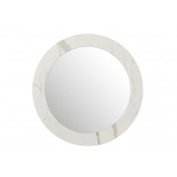Runder Spiegel Wandspiegel in Marmoroptik weiß M (80x2