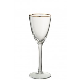 Weinglas mit goldenem Rand gold transparent S (8x8x22cm)
