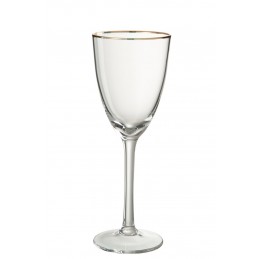 Weinglas mit goldenem Rand gold transparent M (8
