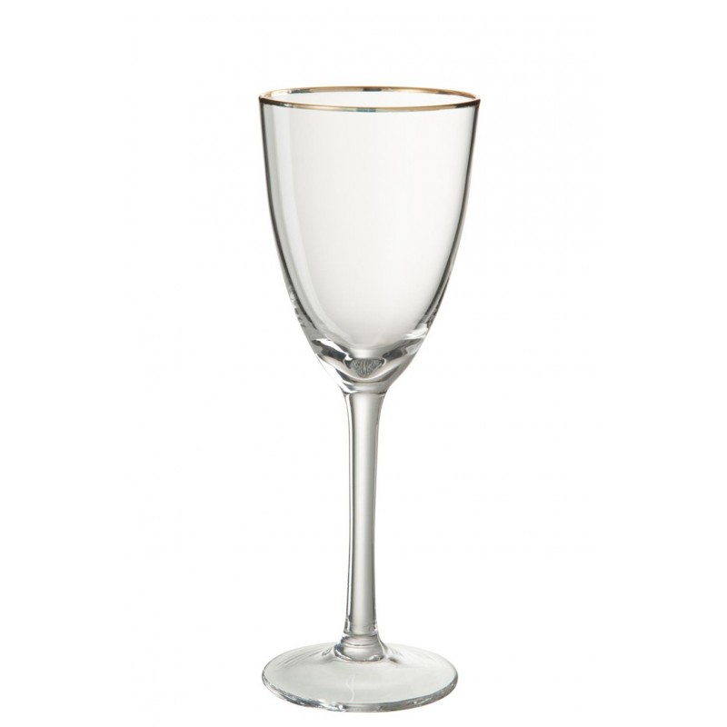 Weinglas mit goldenem Rand gold transparent M (8