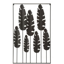 Wanddeko Blätter aus Metall schwarz (84