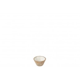 Kleine Hochwertige Moderne Schüssel Müslischale aus Mangoholz weiß/natur/beige S (10x10x6cm)