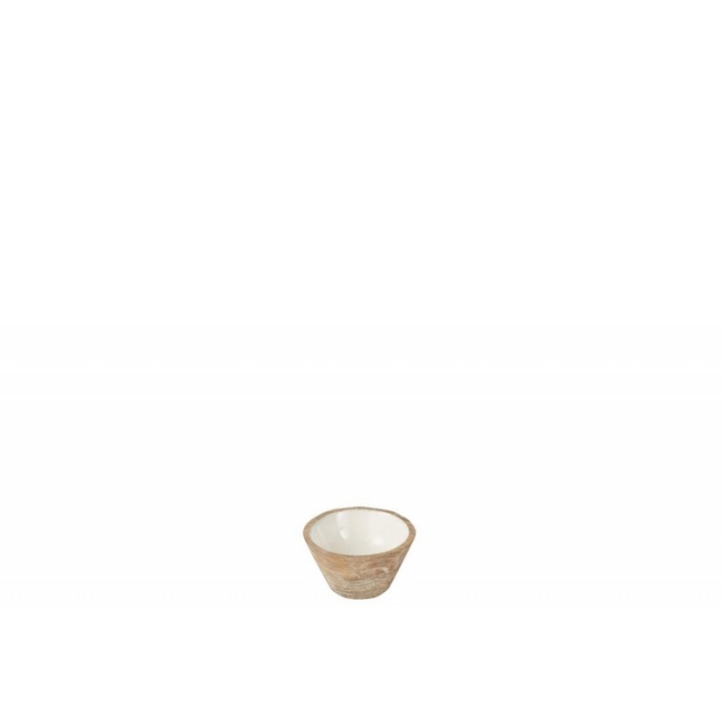 Kleine Hochwertige Moderne Schüssel Müslischale aus Mangoholz weiß/natur/beige S (10x10x6cm)