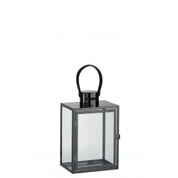 Moderne elegante Laterne Kerzenhalter aus Metall schwarz S (20x15