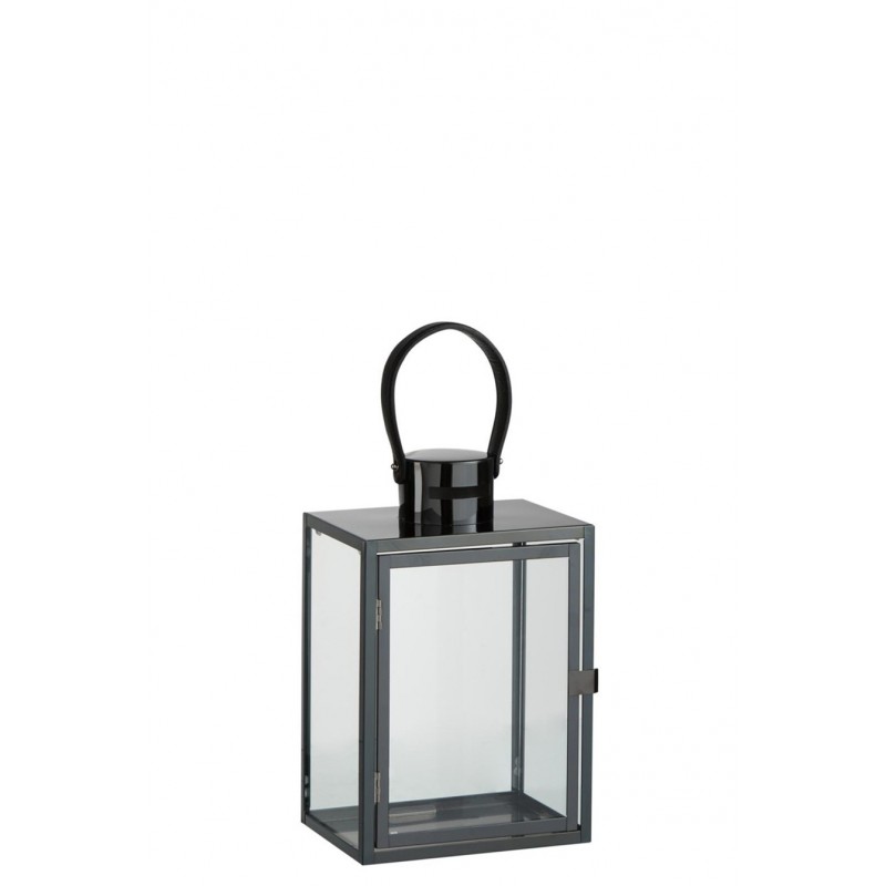 Moderne elegante Laterne Kerzenhalter aus Metall schwarz S (20x15