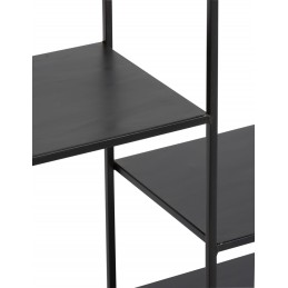 Modernes mehrstufiges Wandregal aus Metall schwarz (110x25x150
