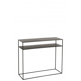 Zeitlose Konsole aus Metall Garderobe Wohnzimmer schwarz (100x35x85cm)