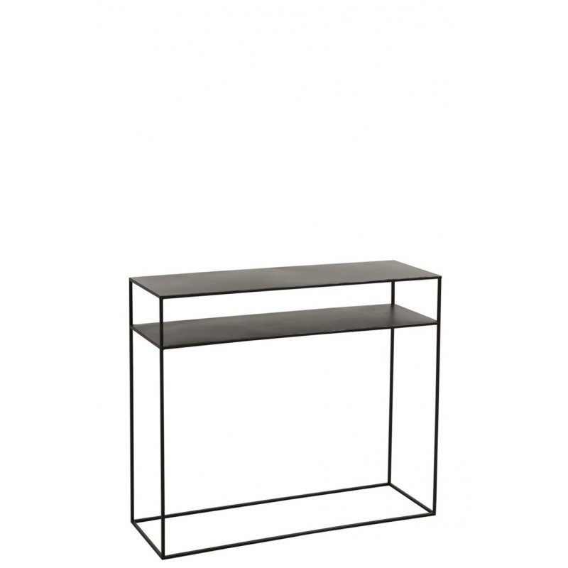 Zeitlose Konsole aus Metall Garderobe Wohnzimmer schwarz (100x35x85cm)