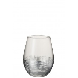 Trinkglas mit Gitter silber/transparent (11x11x13cm)