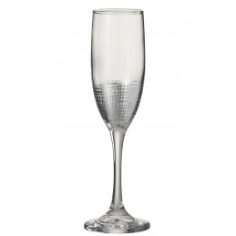 Sektglas Champagnerglas mit Gitter silber/transparent (6