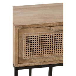 Natur Konsole Garderobentisch aus Holz beige/braun/schwarz (120x42x80cm)