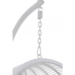Outdoor Hängestuhl Affenschaukel mit rundem Korb weiß (119x110x193cm)